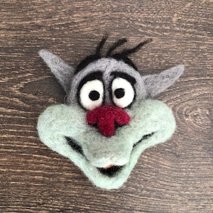 Handgefertigte Wollfilz Charakter Brosche, Geburtstagsgeschenk, Geschenk, Einzigartig, Lustig, Zeichentrickfigur