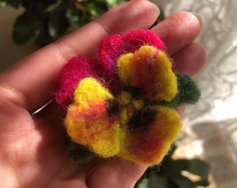 Violet Wool Felt Brooch, Gift, Custom Gift, Birthday Gift, Personalized Gift, Gift For Her,