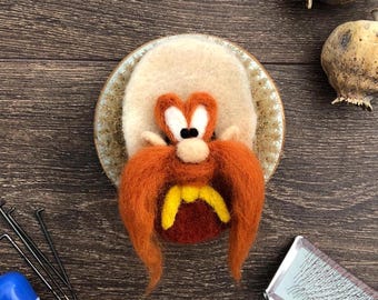 Handmade Wool Felt Character Brooch, Birthday Gift, Gift, Unique, Funny, Cartoon Character