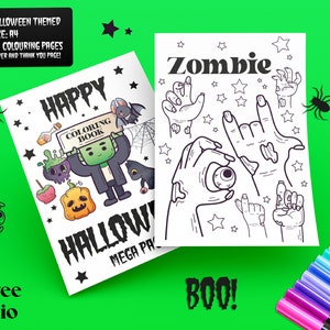 Halloween printable colouring pages, instant download, art and crafts, Procreate colouring, A4 PDF, Halloween Characters, colouring download