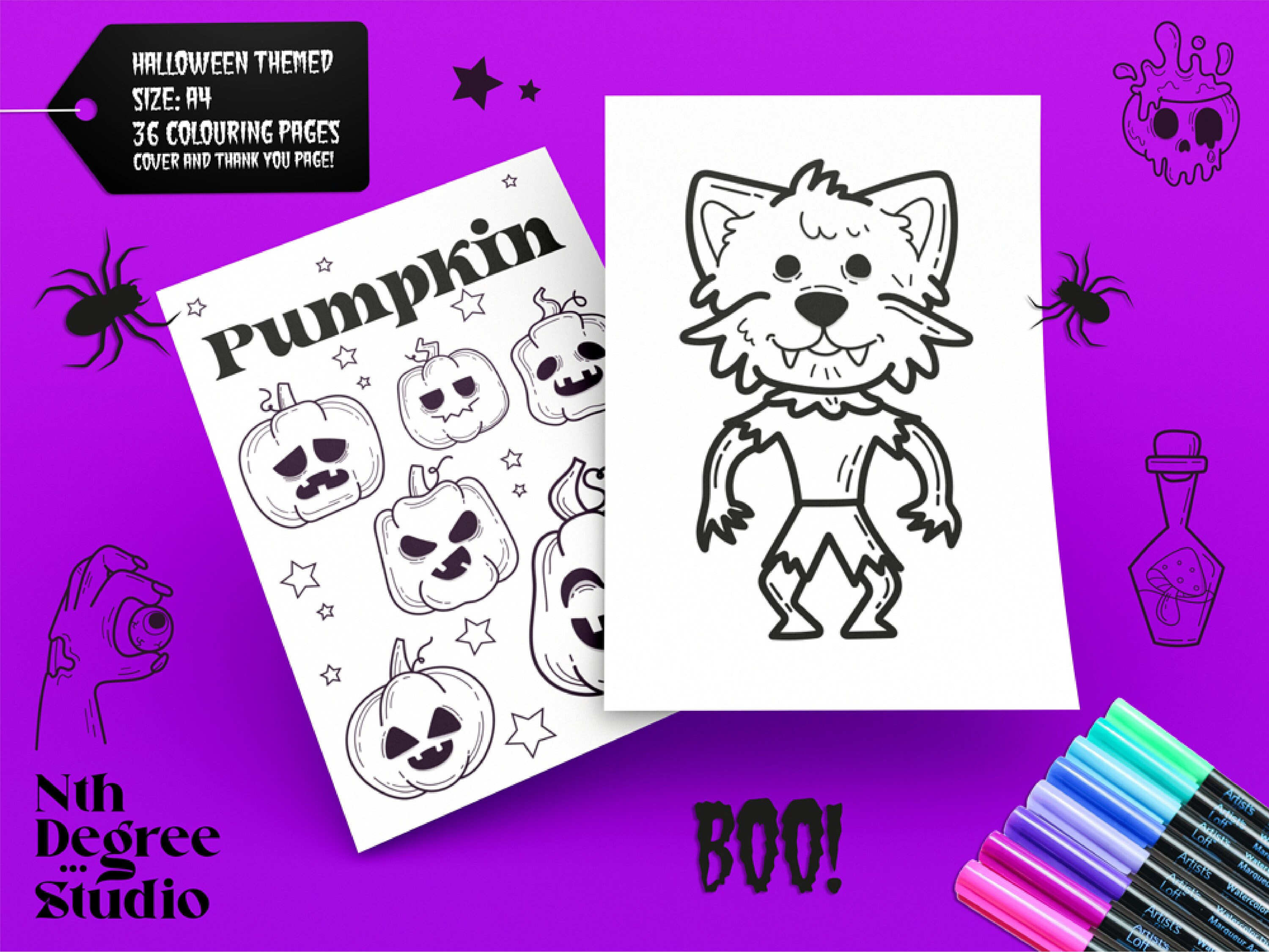 Halloween Printable Colouring Pages Instant Download Art and Crafts Halloween Printable Colouring Pages Instant Download Art and Crafts