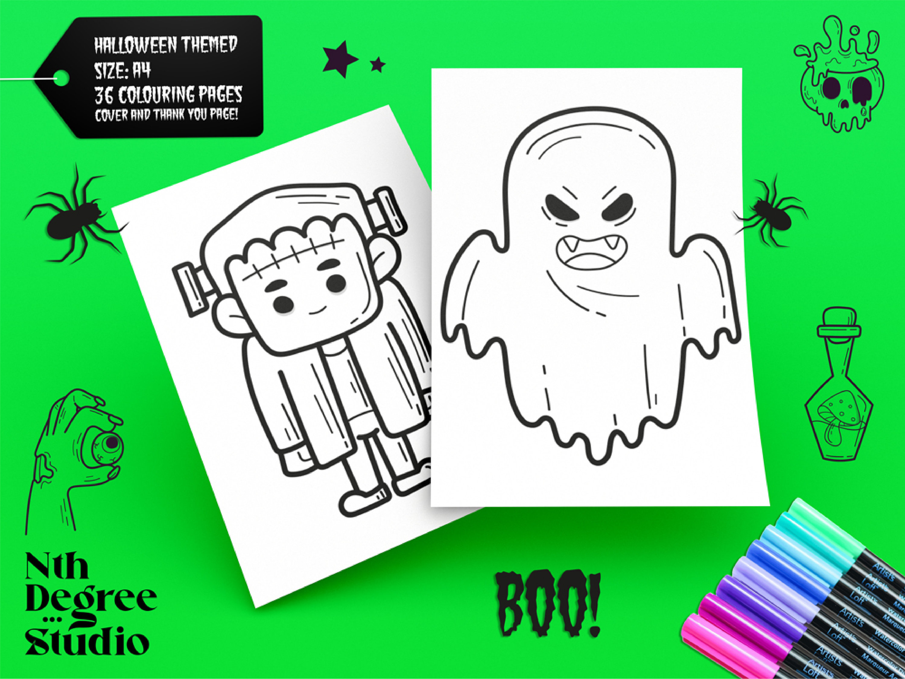 Halloween Printable Colouring Pages Instant Download Art and Crafts Halloween Printable Colouring Pages Instant Download Art and Crafts