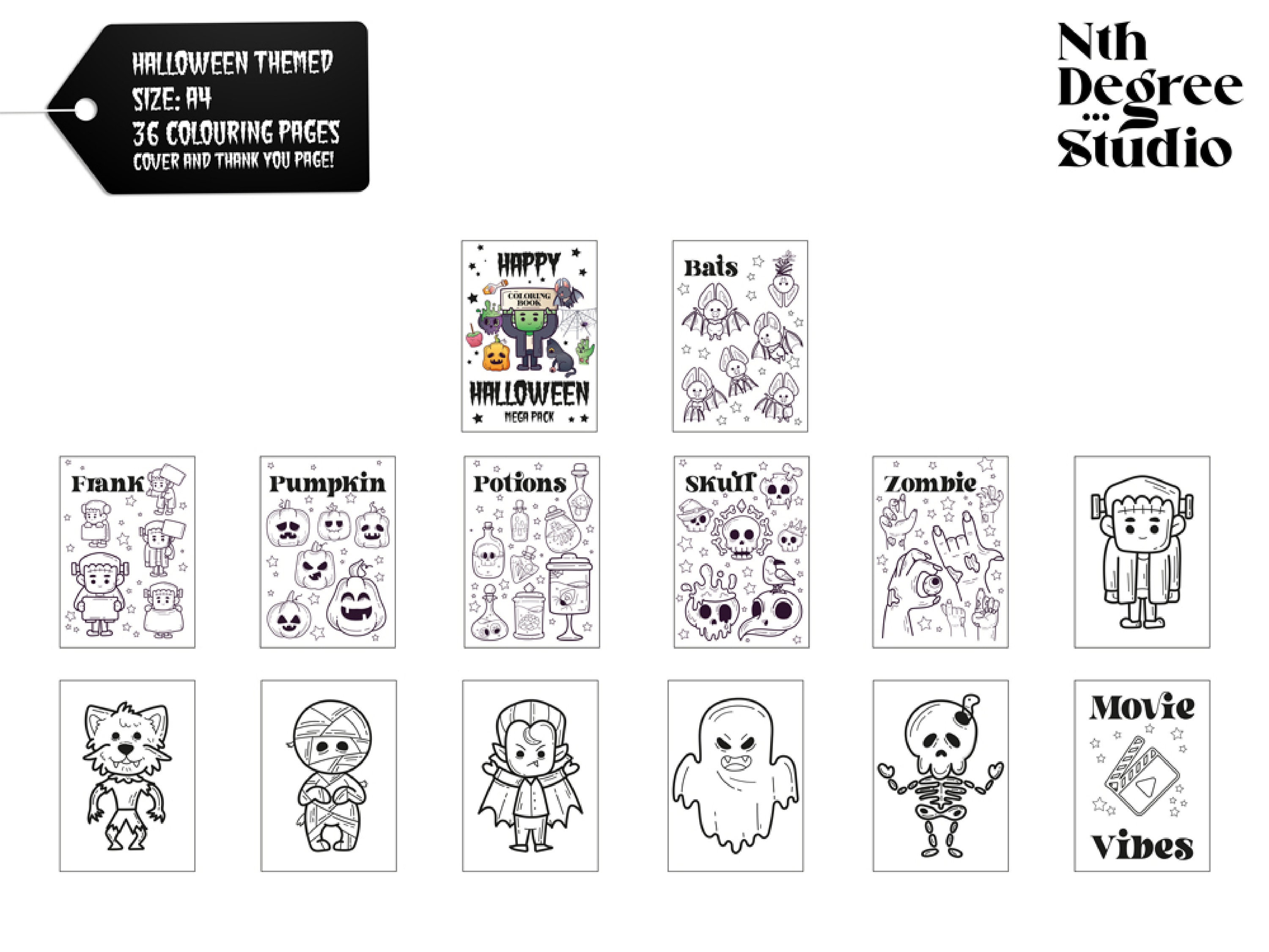 Halloween Printable Colouring Pages Instant Download Art and Crafts Halloween Printable Colouring Pages Instant Download Art and Crafts