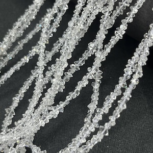 Natural Herkimer Diamond Faceted Nuggets Shape Beads    3mm Herkimer Diamond Beads   16 Inch Clear Herkimer Quartz    Raw Herkimer Rough