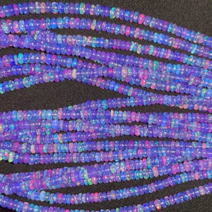 Lavendel Opal Rondelle Perlen: 3-5 mm Glatte Lila Strang