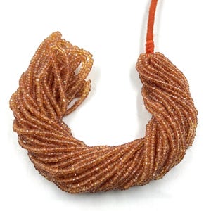 Natural Orange Sapphire Faceted Rondelle Beads   3mm Orange Sapphire Beads   16 Inch Orange Sapphire Strand    AAA Orange Sapphire Beads