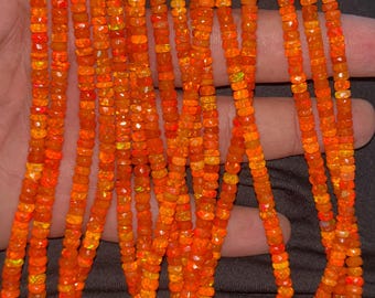AAAA+ oranje Ethiopische opaal gefacetteerde rondelle kralen 3-5 mm oranje opaal kralen 16 inch gefacetteerde oranje kralen Rondelle oranje streng
