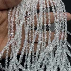 Natural Herkimer Diamond Faceted Nuggets Shape Beads   5mm Herkimer Diamond Beads   16 Inch White Herkimer Strand   Natural Herkimer Nuggets