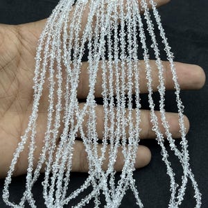 Natural Herkimer Diamond Faceted Nuggets Shape Beads    5mm Herkimer Diamond Beads    16 Inch Herkimer Nuggets Beads   Raw Herkimer Rough