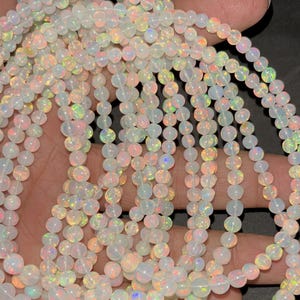 Äthiopische Opal Runde Perlen: AAA + Welo Opal Strang (4-6 mm, 16 Zoll)