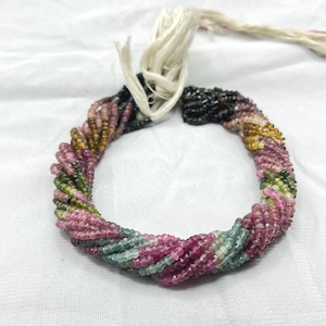 Multi Tourmaline Faceted Rondelle Beads - 3mm