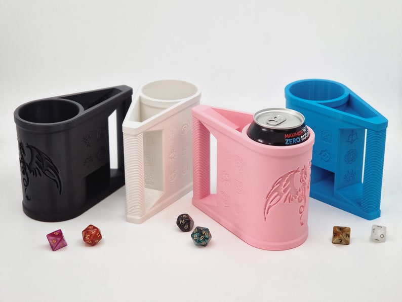 Dragon Can Dice Tower, Cup Holder With Integrated Dice Tower, Dnd