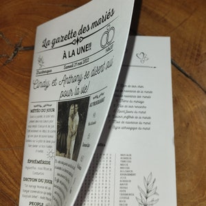 4-page wedding gazette with newspaper printing