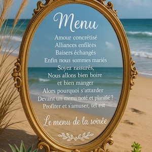 stickers menu spécial mariage