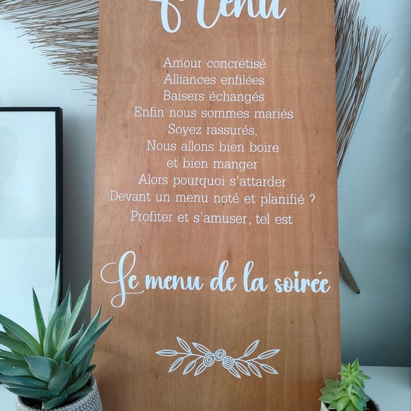 stickers menu spécial mariage