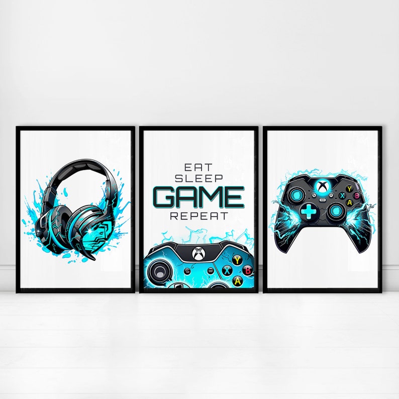 Set of 3 Gaming Prints Games Poster Gaming Room Decor, Gaming Wall Art