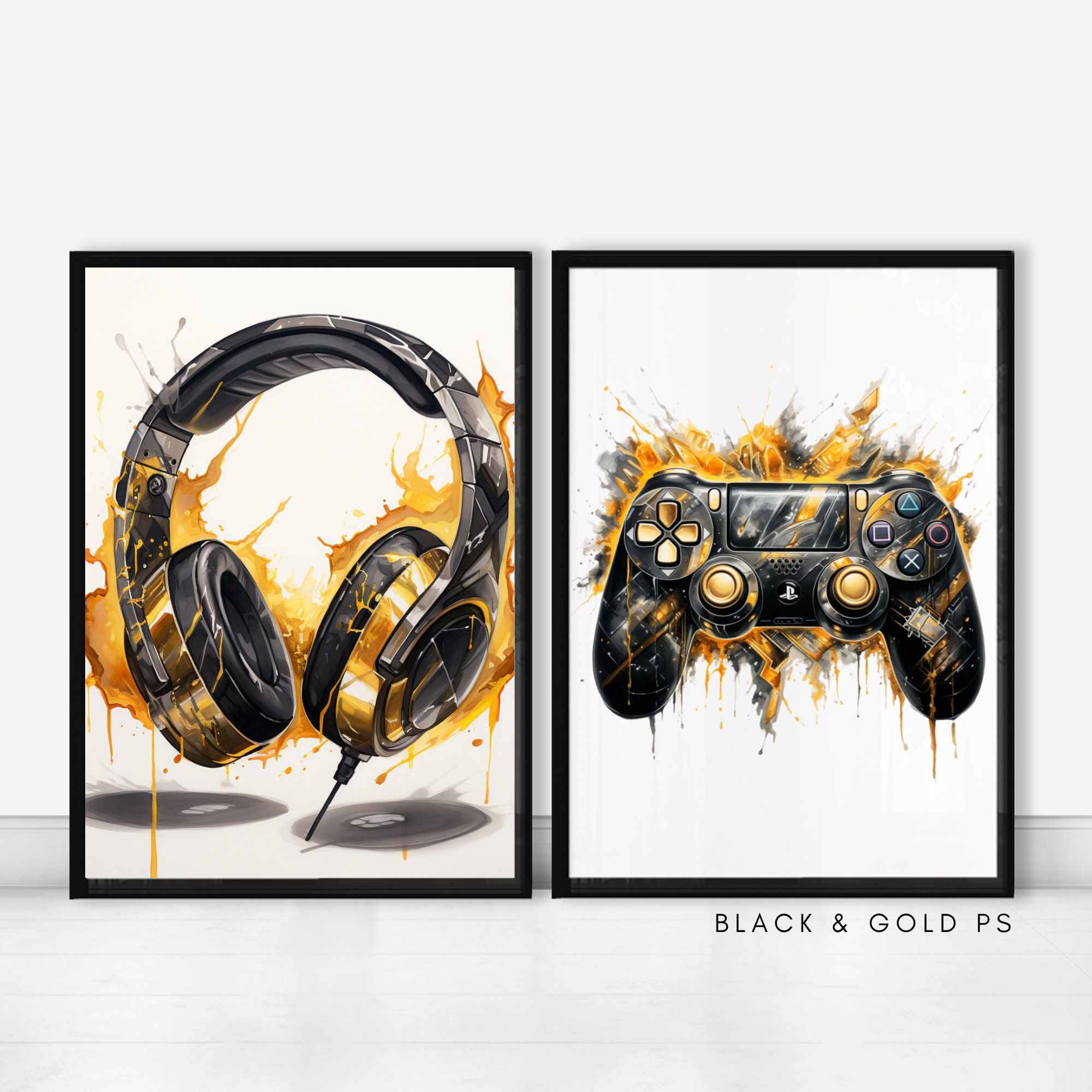 Video Game Room Decor - Neon Gamer Bedroom Set Art Posters | Unique Neon  Video Game Wall Art | Gaming Accessories, Weapons & Attributes Cool Room