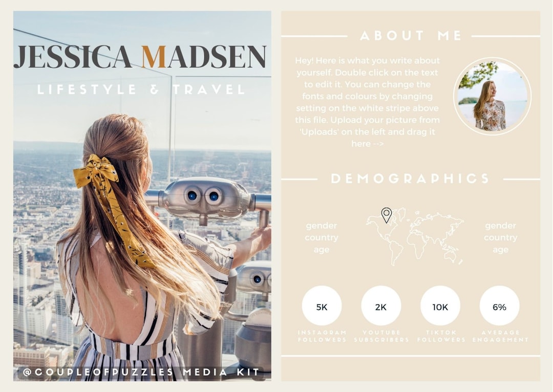 Minimalistic Media Kit & Rate Card Template | Instagram Influencer ...