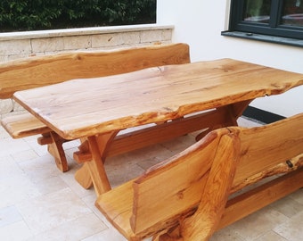 Garden seating set oak rustic