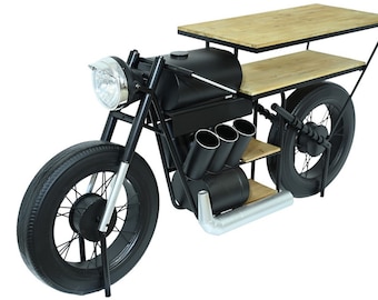 Meuble Moto Bar en métal et Bois