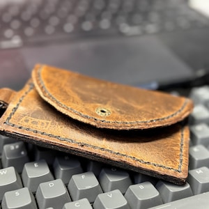 Leather keychain i.d. wallet