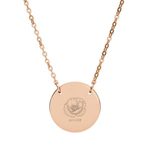 Engraved Circle Heart Necklace | Round Pendant Necklace
