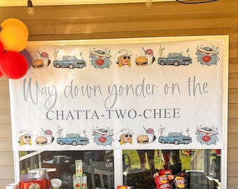 Chatta-two-chee Paper Banner | 2nd Birthday | Way down yonder | Alan | Jackson | Chattahoochee | Tiktok | Party Banner