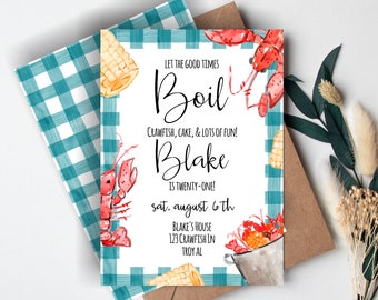 BIRTHDAY invitation | Stalekracker | Crawfish Boil | Cajun Birthday | Louisiana | Low Country Boil | Cracka Dude | Edit yourself | BYOB