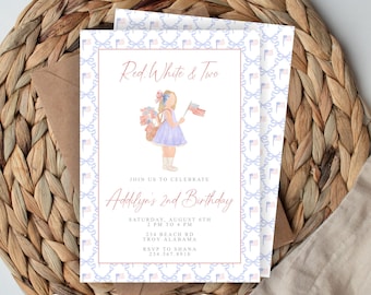 Patriotic Popsicle Invite | 4th of July Party | Red White and TWO | Summer Invitation | Ice cream | Let's Chill | POP on over | Digital