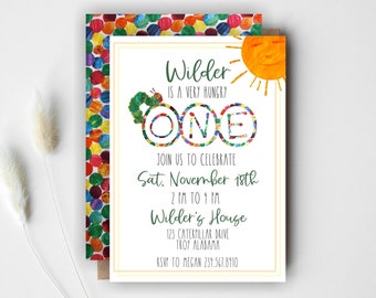 Very Hungry Caterpillar | Classic Children's Book | Birthday Invite | Caterpillar | First Birthday | Hungry ONE | INSTANT DOWNLOAD