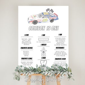 Talladega Birthday Milestone Sign | If you ain't first | First Birthday | Shake Bake | Race Car Invitation | Black Check | Printable