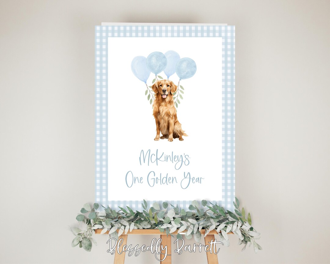 One Golden Year BIRTHDAY Invitation | Golden Retriever | Dog | Snips ...