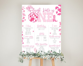 Disco Cowgirl Milestone Sign | Man I feel like I'm ONE | Welcome Sign | Let's Go Girls | Party Decor | Western Girl | Nashville Party