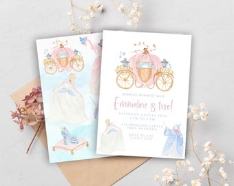 Grandmillennial Princess Birthday Invitation, Second Birthday (Digital Printable Editable Invite)