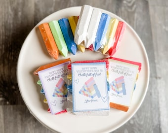 Ready to ship! Chalk Valentines Ready to Gift Includes & Tags - Class Valentines - Sign Yourself - Grandmillennial Gingham - Galentine