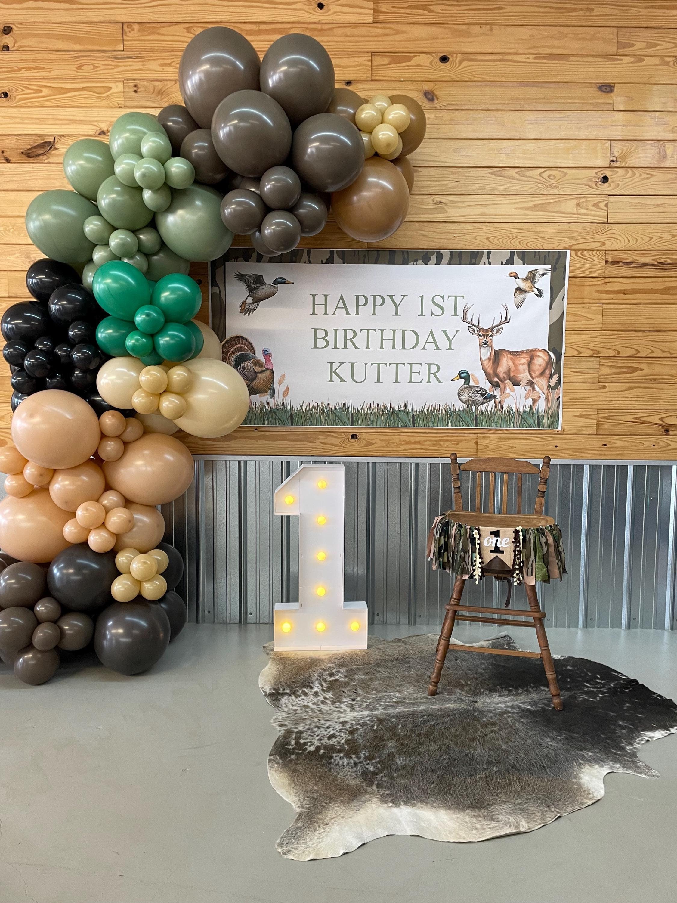 Funmemoir Duck Hunting 1st Birthday Decor - One Lucky Duck Banner & Hanging Swirls - View #7