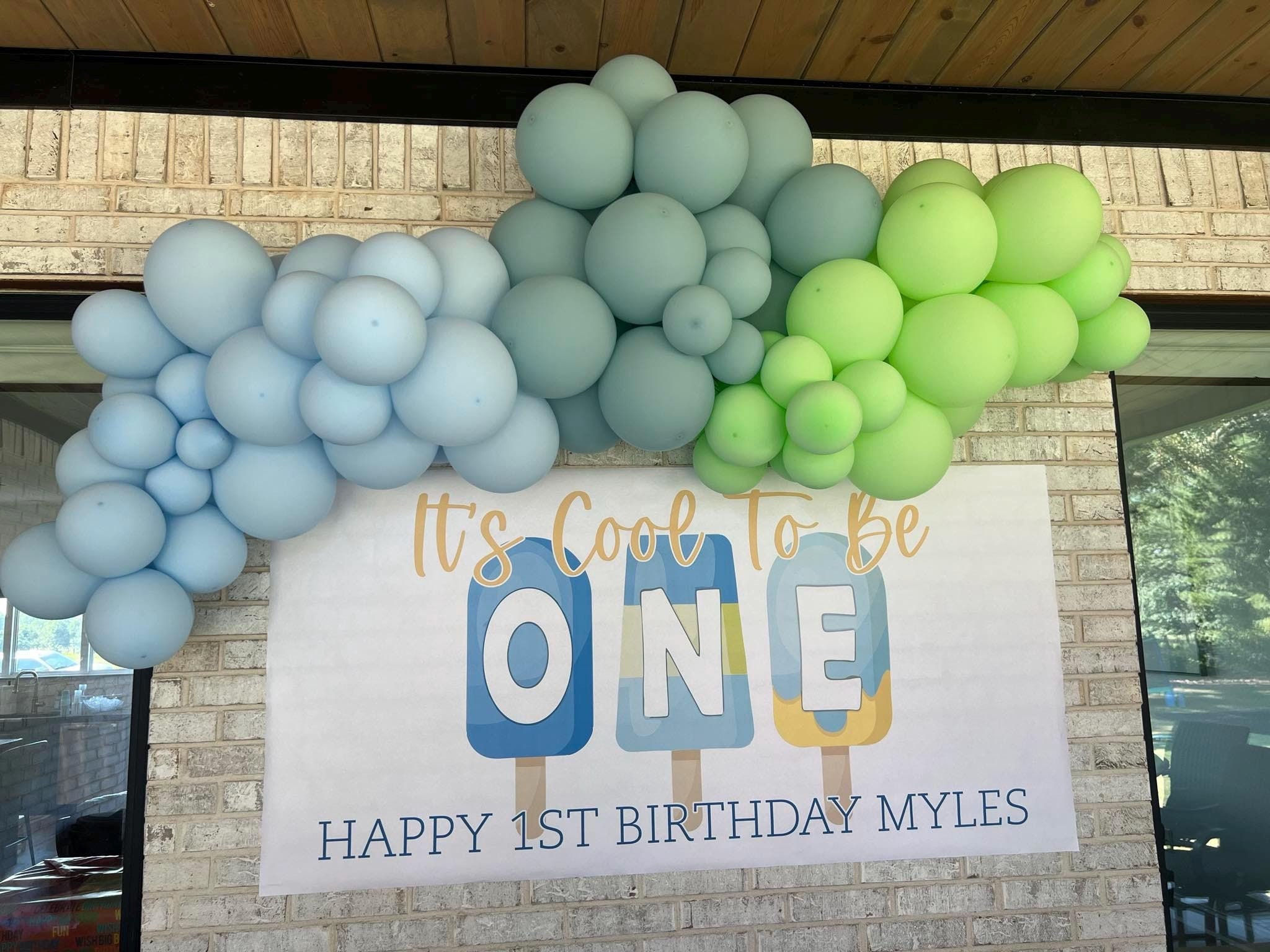 It's Cool To Be One Birthday | Ice Cream | First birthday | Popsicle | Paper Banner | Summer Party | Blue Ice Cream | Party Banner