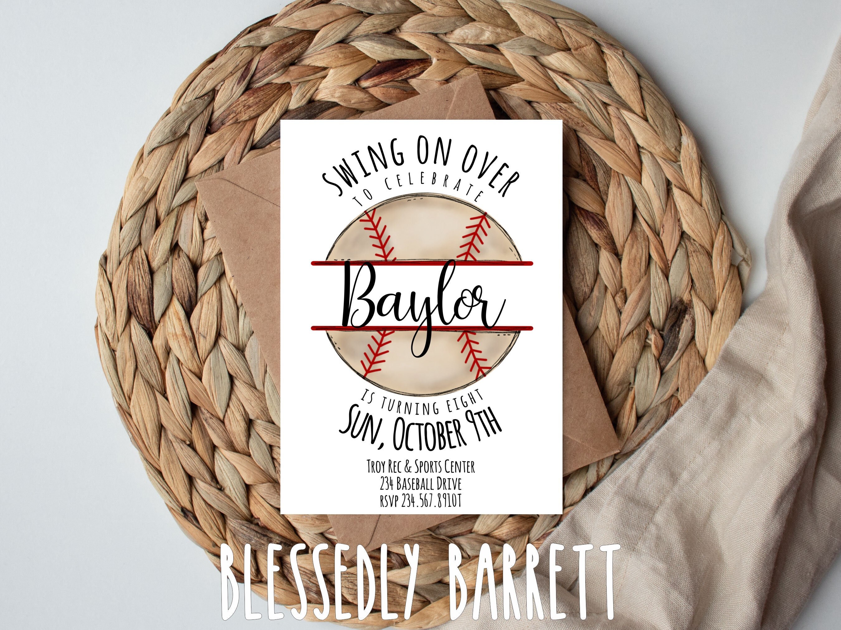 Invitación de cumpleaños de béisbol / Béisbol / Dixie Youth / Etsy México