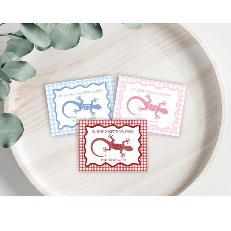 Message Gecko Custom Valentine's for Class Party, Sticky Gecko, Lizard, Slap Hand ...