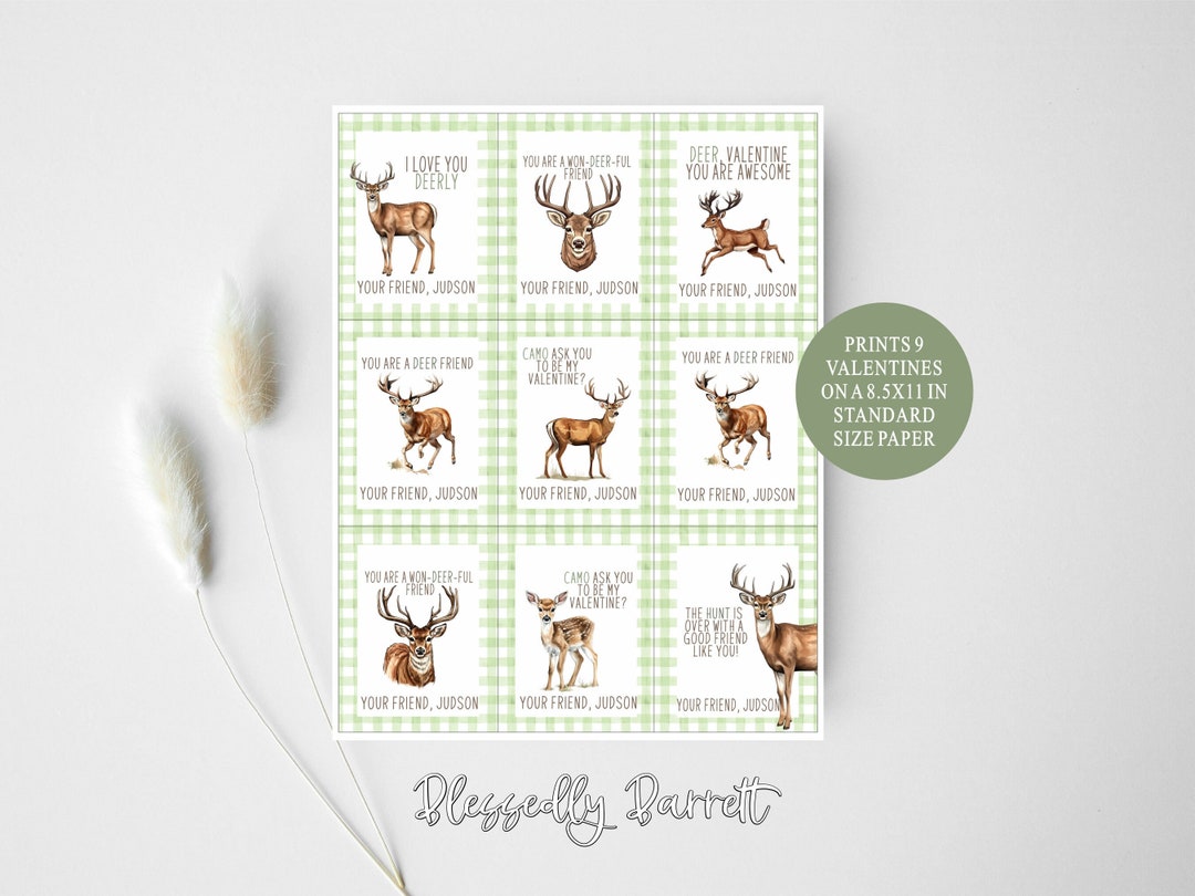 hunting-valentines-gingham-bucks-big-buck-duck-fishing-deer-turkey-water-foul-class-valentines