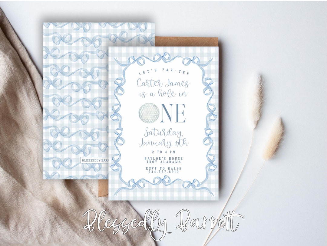 Classic Grandmillennial Golf Invite | Partee | First Birthday | First ...