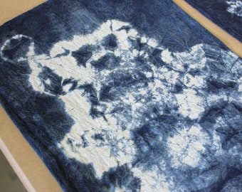 Arashi Japanese Shibori Wall Art | Natural Indigo Hand Dyed Textile Art | One of a Kind Wall Art