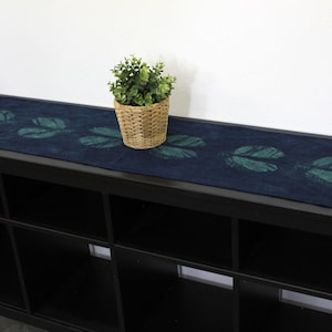Hand stitched Japanese Shibori Runner | Natural Indigo Hand Dyed Textile Art | One of a Kind