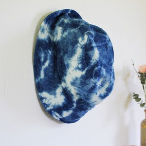 Japanese Shibori Hat I Natural Plant Hand Dyed hat Indigo Bucket hat Hand Dyed Textile Blue Fashion 100%cotton cloud