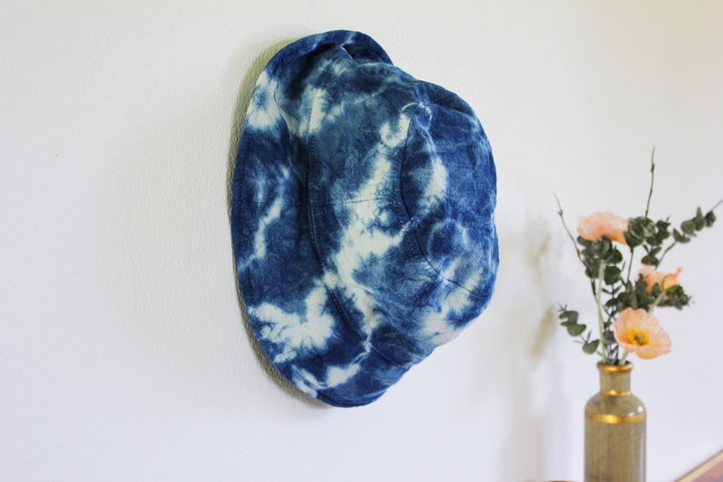 Japanese Shibori Hat I Natural Plant Hand Dyed hat Indigo Bucket hat Hand Dyed Textile Blue Fashion 100%cotton cloud