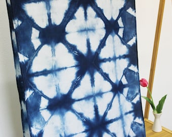 Itajime Shibori  Silk Scarf | Natural Indigo Silk Scarf | Hand Dyed Art Textile | Beautiful-Unisex Gift