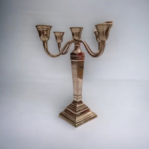 5-armed candelabra Louis XVI style chromed