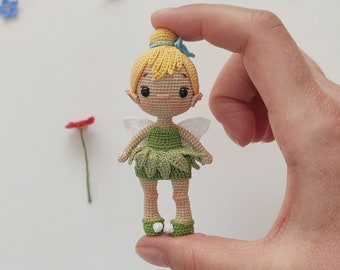 Amigurumi Tinker Bell // Knitting Doll, Crochet Doll, Amigurumi Doll, Handmade Doll, Mini Amigurumi, Minimalist, Tinker Bell