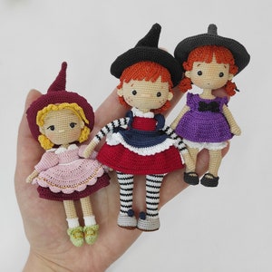 Amigurumi Witches // Knitting Doll, Crochet Doll, Amigurumi Doll, Handmade Doll, Mini Amigurumi, Minimalist, Witch