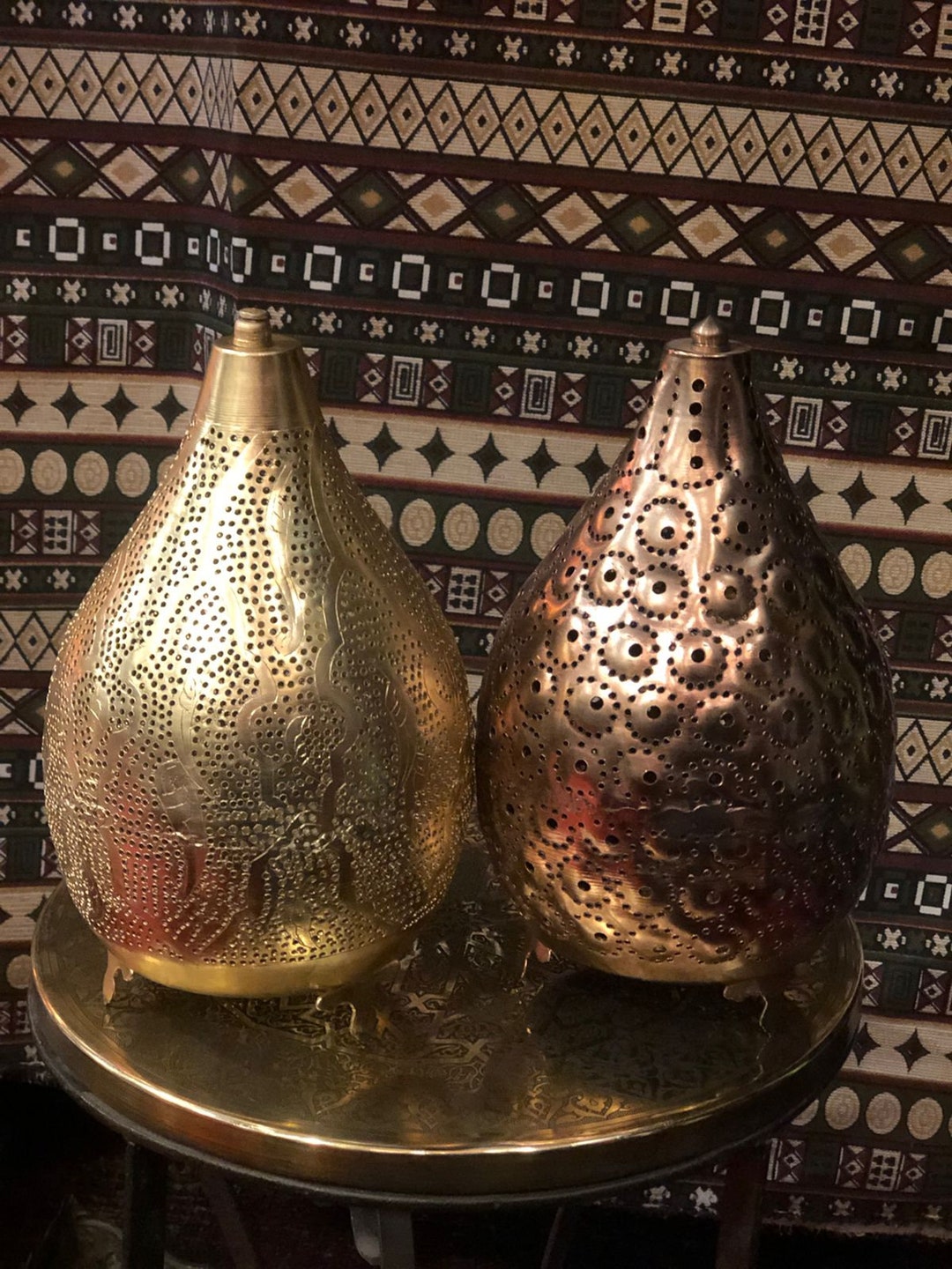 Copper Egyptian Table Lamps Etsy